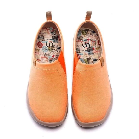 UIN Women's Slip Ons Canvas Lightweight Walking Casual Loafers (Toledo Orange) - Picture 1 of 6